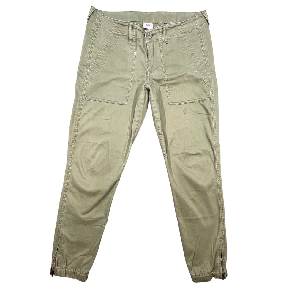 Cabi Olive Green Ankle Zip Utility Jogger Pants Women Size 2